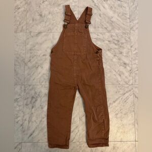 Zara Boys Brown Cotton Overalls 3-4